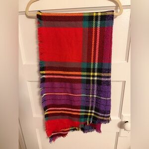 Vibrant Multicolor Plaid Scarf/Shawl